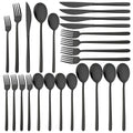 Axyaa Black & Gold Stainless Steel Cutlery Set - 20 Pieces