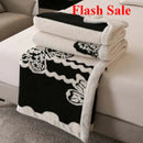 Axyaa European Cotton Fleece Blanket - Double-Layer Jacquard Sofa Blanket for All Seasons