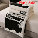 Axyaa European Cotton Fleece Sofa Blanket - Double-Layer Jacquard, Four Seasons Blanket
