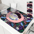 Axyaa Tropical Flowers Absorbent Drain Pad for Kitchen and Bathroom
