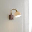 Axyaa Ceramic LED Wall Light Fixture Reading Coffee Modern Copper Bedside Lamp