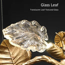 Axyaa Copper Branch Chandelier with Crystal Leaves for Luxury Home Decor