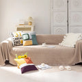 Axyaa Chenier Solid Color Sofa Cover with Tassel Trim