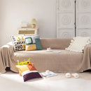 Axyaa Chenier Solid Color Sofa Cover with Tassel Trim