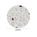Axyaa Terrazzo Coasters Set - Modern Ceramic Stone Drink Mats for Coffee Table