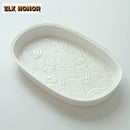 Axyaa Porcelain Oval Tea Tray - Decorative Small Tea Table for Dry Brewing