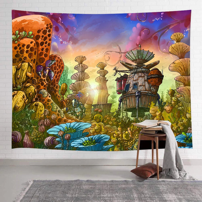 Axyaa Tropical Peacock Parrot Wall Tapestry for Home Decor