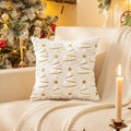 Axyaa Christmas Lanterns Embroidered Pillowcase Cojines, Retro Sofa Pillow Cover, Home Decor