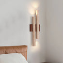 Axyaa Retro Walnut Wood Wall Lamp with Four Glowing Lights