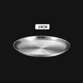 Axyaa Stainless Steel BBQ Plate Shallow Round Dining Dish Bone Spitting Korean Style