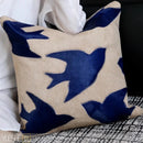 Axyaa Klein Blue Peace Dove Cowhide Pillow - Handmade Luxury Sofa Cushion