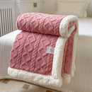 Axyaa Cozy Double Layer Fleece Blanket | Soft Plush Throw for Sofa Bed