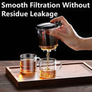 Axyaa Heat Resistant Glass Teapot with One-click Filtering, Tea Water Separation Filter
