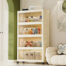 Axyaa 55cm Large Double-Door Storage Cabinet with Swivel Casters, 3-6 Tier for Home Organization