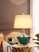Axyaa Ceramic Ice Crack Table Lamp: Modern Minimalist Cozy Bedroom Lighting