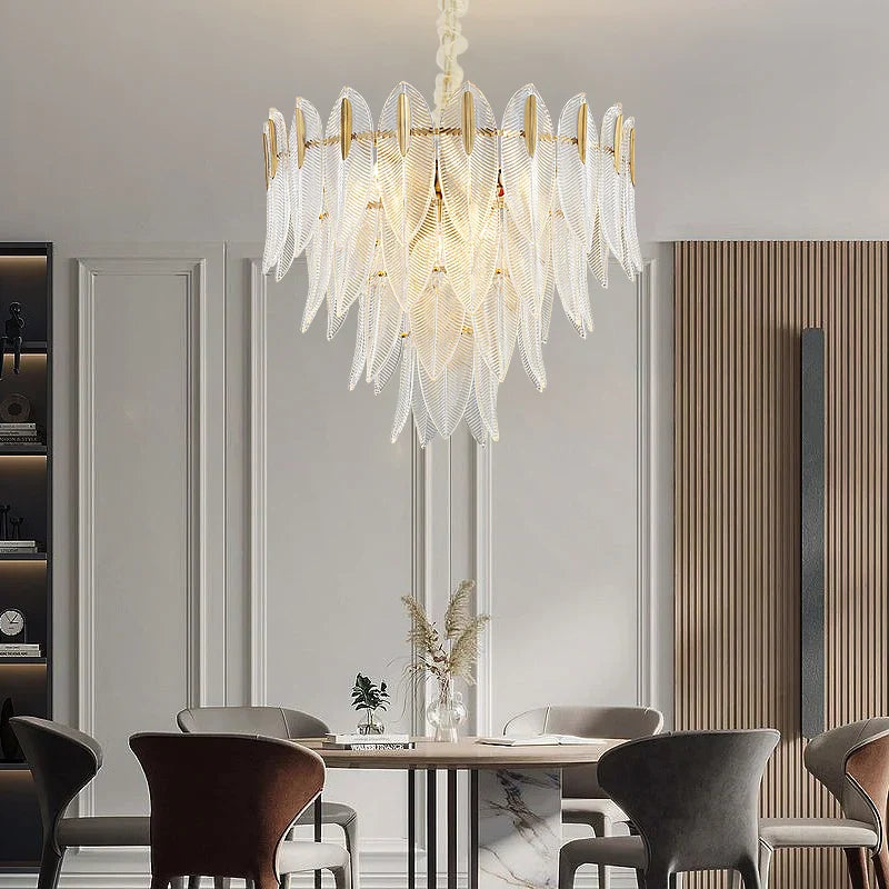 Axyaa Crystal Chandelier: French Deluxe Restaurant Light for Luxury Living Space