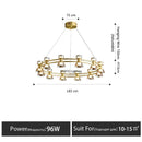 Axyaa Nordic Glass LED Chandelier - Luxury Ceiling Pendant Light for Home Decor