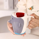 Axyaa Biomimetic Shark Ceramic Cup - Cute 3D Cartoon Mug, 400ml High-capacity Shark Shaped Cup