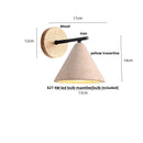 Axyaa LED Travertine Wall Light with Wood Pull Chain Switch and Iron Mirror Light