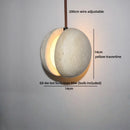 Axyaa Stone Ball LED Pendant Light Yellow Travertine Minimalist Wabi Sabi Hanglamp