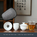 Axyaa Ceramic Travel Tea Set with One Pot & Four Cups
