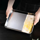 Axyaa Stainless Steel Serving Tray for Food Storage, Sausage, Noodles, Fruits - Restaurant Quality