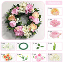 Axyaa Spring Summer Artificial Flower Wreath Home Decor for Front Door Wedding Party