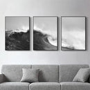Nordic Ocean Waves Canvas Painting by Axyaa - Modern Wall Art for Living Room
