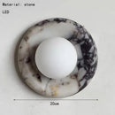 Axyaa Round Stone Wall Light White Glass G9 Bulb for Home Bedroom Living Room