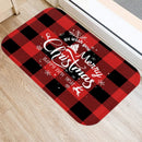Axyaa Red Plaid Print Door Mat: Non-Slip Home Kitchen Bathroom Carpet