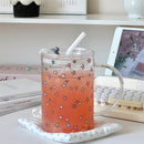 Axyaa 1000ml Glass Tumbler with Lid and Straw – Versatile Kawaii Drinkware