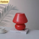Axyaa Striped Glass Mushroom Table Lamp for Bedroom Decoration and Reading Lighting