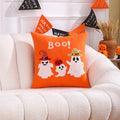 Axyaa Embroidered Cotton Halloween Pillowcase 45x45 Decorative Cushion Covers