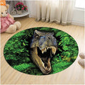 Axyaa Dinosaur Cartoon Kids Round Carpet Rug for Home Floor - Anti-Slip Mats