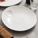 Axyaa White Ceramic Salad Plate Set for Molecular Cuisine and Fine Dining