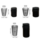 Axyaa Stainless Steel Travel Cups Set - Portable Camping Mugs & Wine Glasses