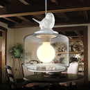 Axyaa Modern White Bird Glass LED Chandelier for Stylish Restaurants