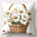 Axyaa Flower Wreath Sofa Cushion Cover Set, 17.7" x 17.7", Home Decor