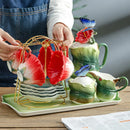 Axya Hibiscus Flower Tea Set Ceramic Mugs Teapot Teacup Afternoon Tea Accessories