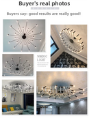 Axyaa Modern Sputnik Chandelier with G9 Bulbs - Large Cast Iron Dimmable Light
