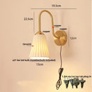 Axyaa Glass LED Wall Sconce, Pull Chain Switch Nordic Copper Light Fixture