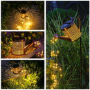Axyaa Solar Garden Shower Watering Can Star Lights LED Fairy String Waterfall Light