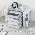 4-Tier Paper Tray Storage Box with File Holder for Desk Organization by Axyaa