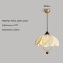 Axyaa Vintage Fabric Chandelier Wood Pendant Light for Dining Kitchen Living Room