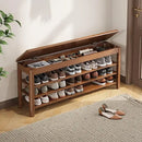 Axyaa Wooden Shoe Rack Bench: 3-Tier, Mid-Century Modern Design, 550lbs Capacity