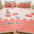 Axyaa Natural Latex Summer Mat Set with Silk Thicken Bed Pad, Pillowcase & Ice Silk Sheet