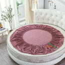 Axyaa Coral Velvet Round Bed Sheet 200-220cm Diameter, Flannel, Winter