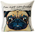 Square Linen Pug French Bulldog Pillow Cover by Axyaa