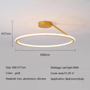 Axyaa Modern LED Round Ring Ceiling Chandelier Aluminum Dimmable Bedroom Light Fixtures