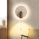 Axyaa Vintage LED Wall Lamps with Pull Chain Switch, Yellow Travertine Effect